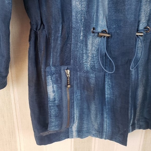 Chico's Lightweight‎ Linen Blend Jacket Blue Size 1 (Medium) - Picture 3 of 8